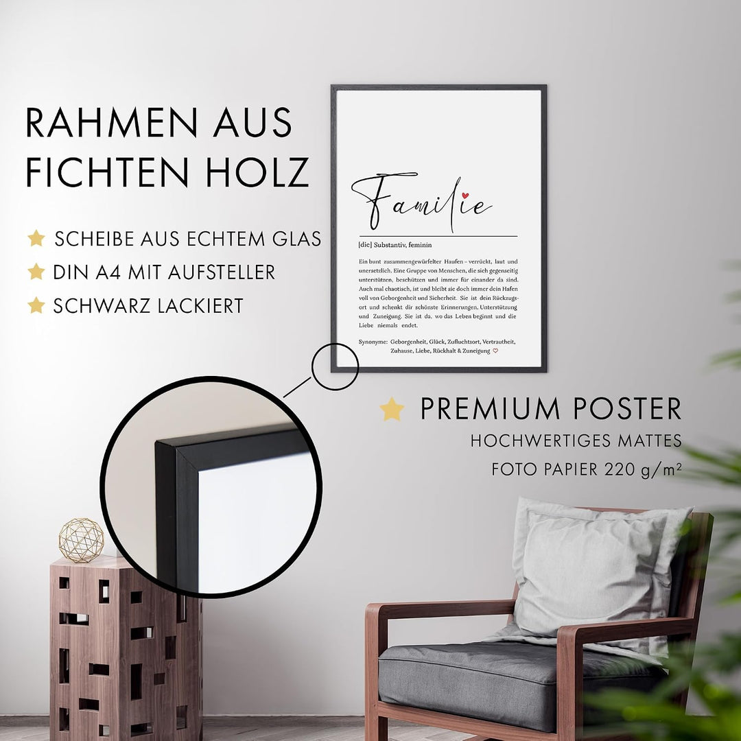 Familie Definition Bild - persönliches Geschenk – Definition Familienposter | Wanddekoration | Gesch