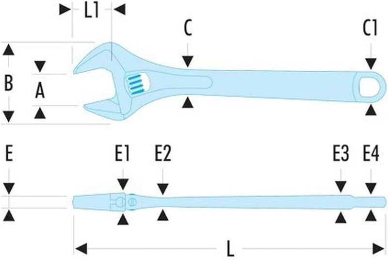 FACOM Rollgabelschlüssel phosphatiert, Brueniert,Kopf 15Øgeneigt,12&