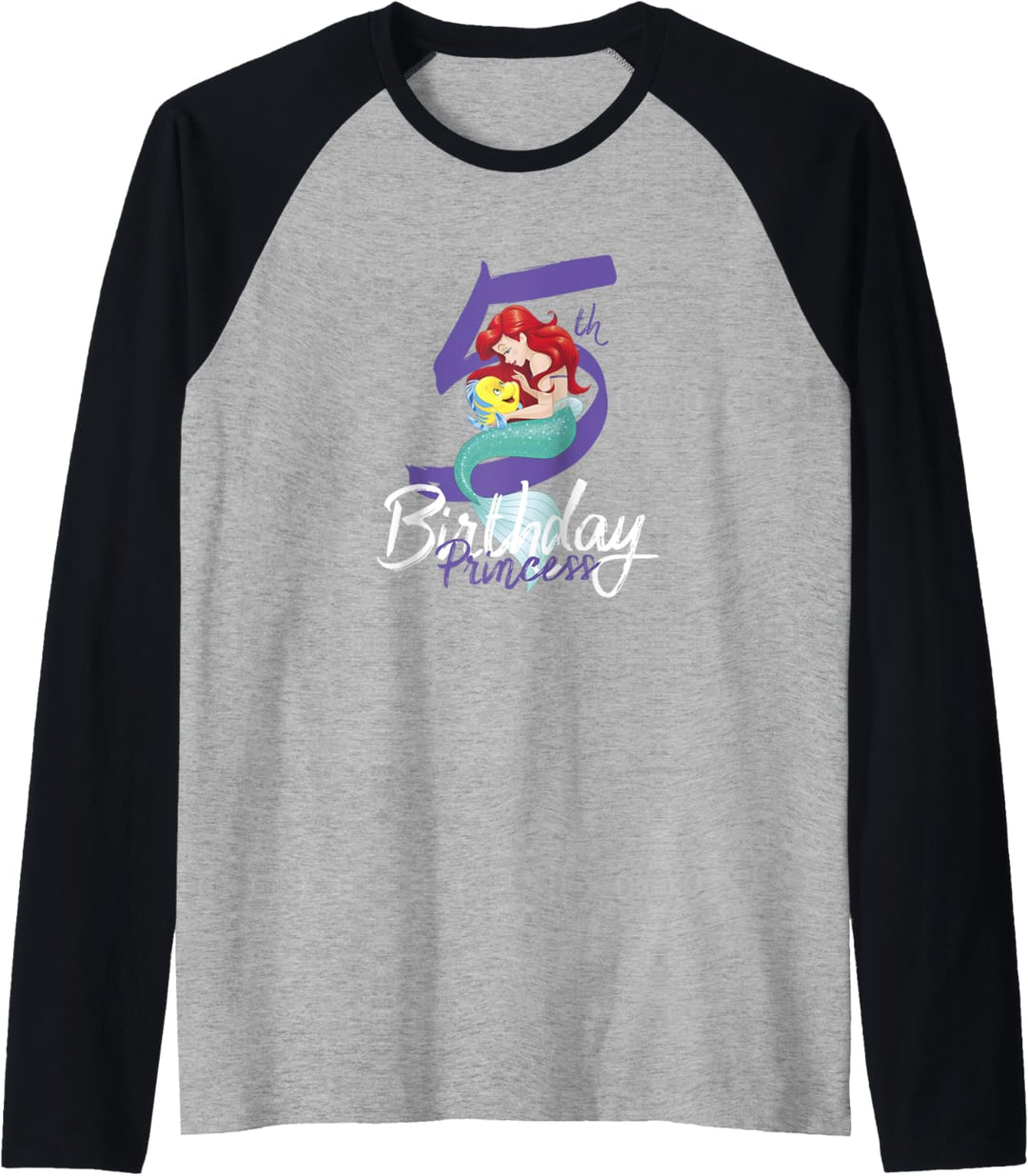 Disney Little Mermaid Ariel 5th Birthday Princess Raglan
