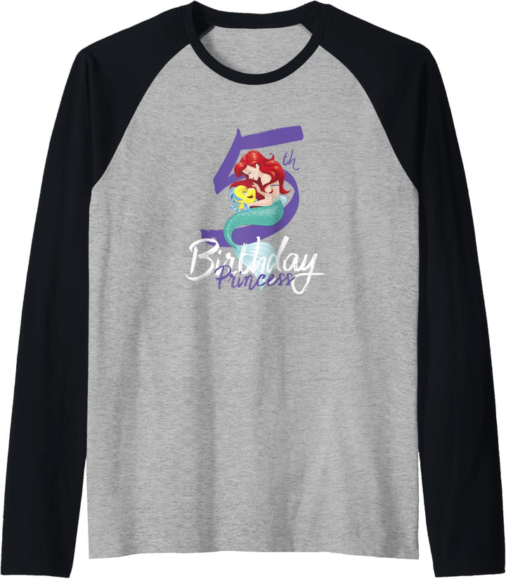 Disney Little Mermaid Ariel 5th Birthday Princess Raglan