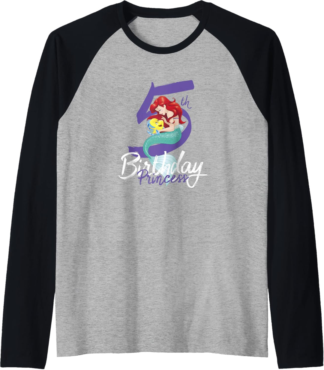 Disney Little Mermaid Ariel 5th Birthday Princess Raglan