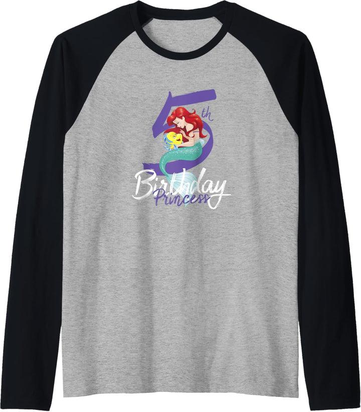Disney Little Mermaid Ariel 5th Birthday Princess Raglan