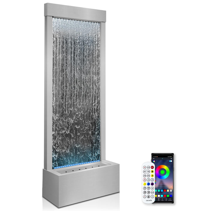 Longrun Large Garden Fountain, Indoor Fountain, Waterfall with App Control, LED Lighting, 45.5 x 20