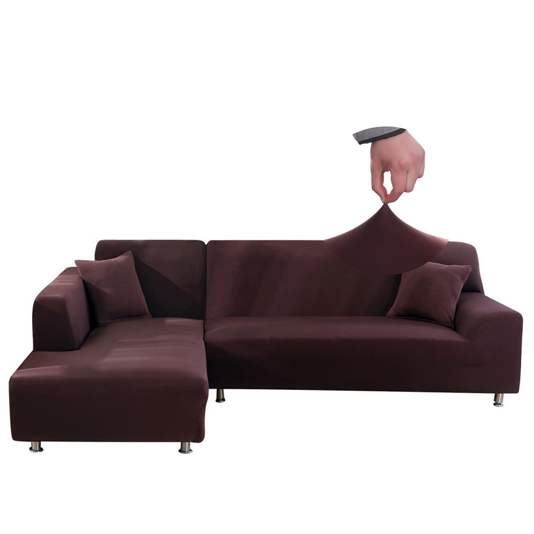 Jaotto Sofa Überwürfe Sofabezug Elastische Spandex Stretch Sofabezüge Couchbezug für L-Form Sofa Uni