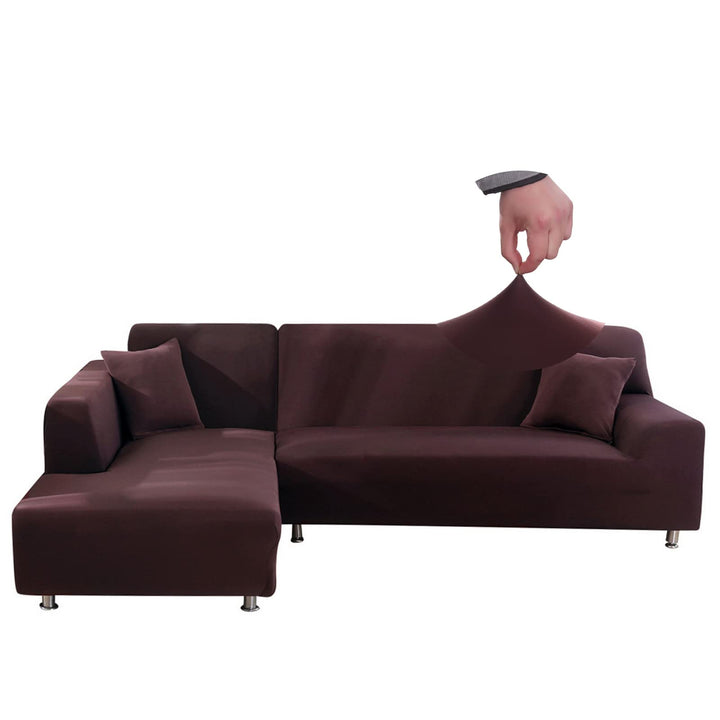 Jaotto Sofa Überwürfe Sofabezug Elastische Spandex Stretch Sofabezüge Couchbezug für L-Form Sofa Uni