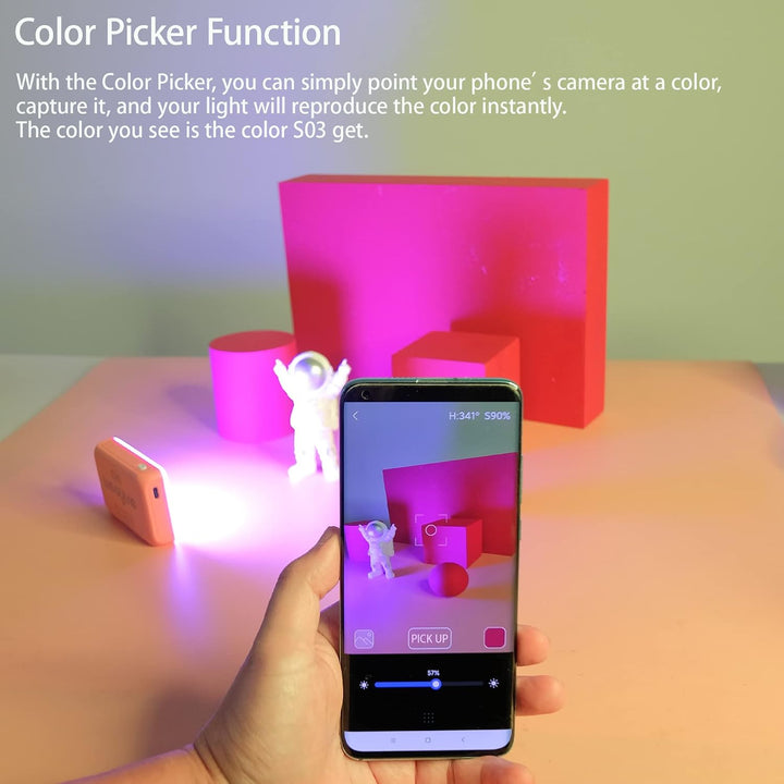 RGB LED Videoleuchte,Weeylite S03 Mini Videolicht mit APP-Steuerung,Kamera Licht Dauerlicht Dimmbare
