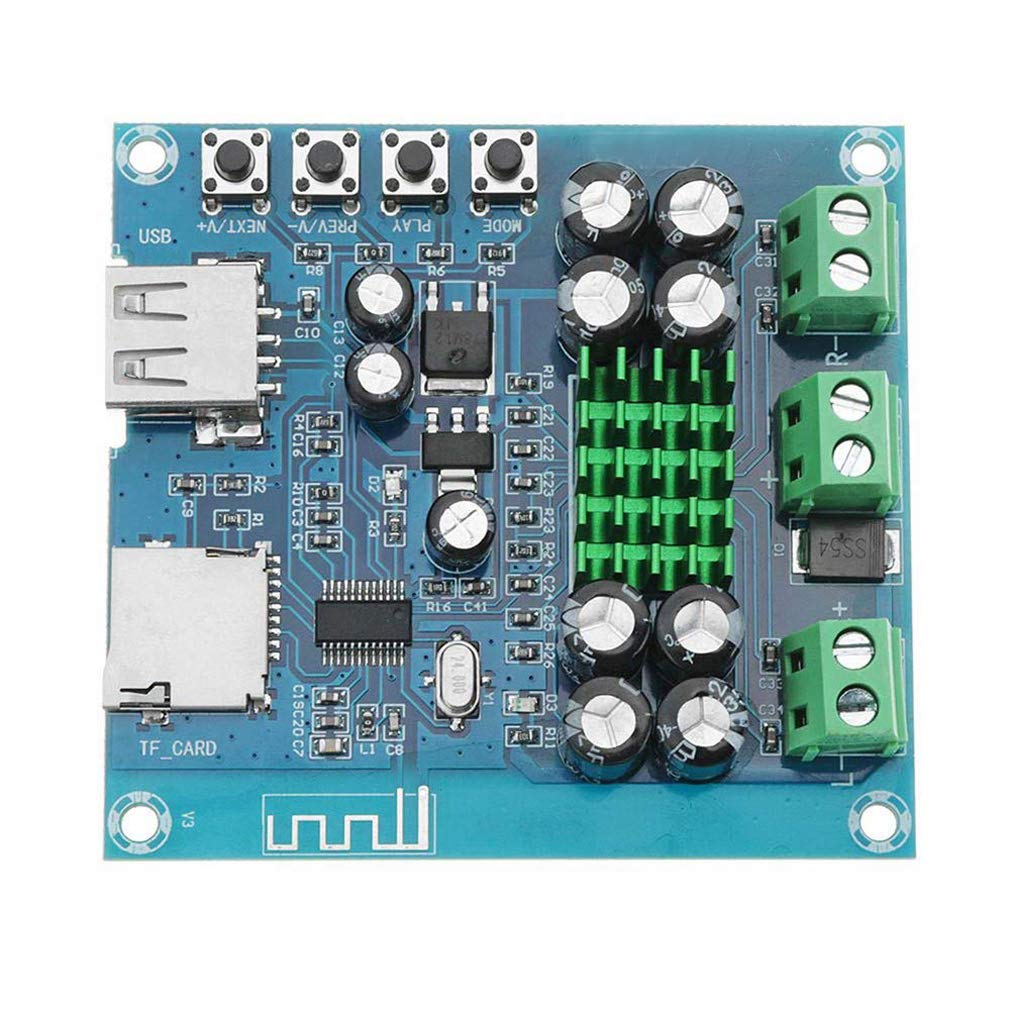 Hailege TPA3116D2 Bluetooth-Verstärkerplatine Dual-Channel 50W + 50W DC 12-24V Unterstützung TF-Kart