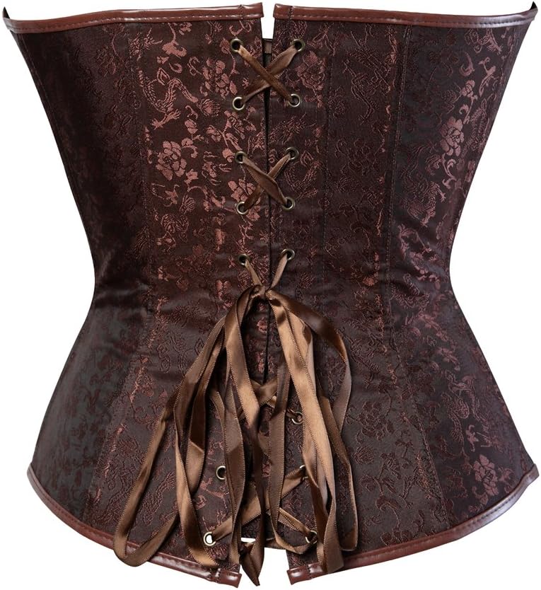 Grebrafan Damen Gothic Kunstleder Korsage Vintage Cosplay, 32-34