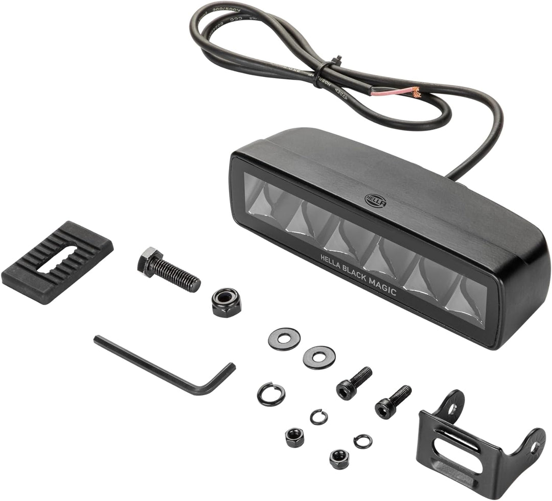 HELLA 1FB 358 176-211 LED-Fernscheinwerfer - Black Magic Mini Lightbar 6.2" - 12/24V - Anbau - Kabel
