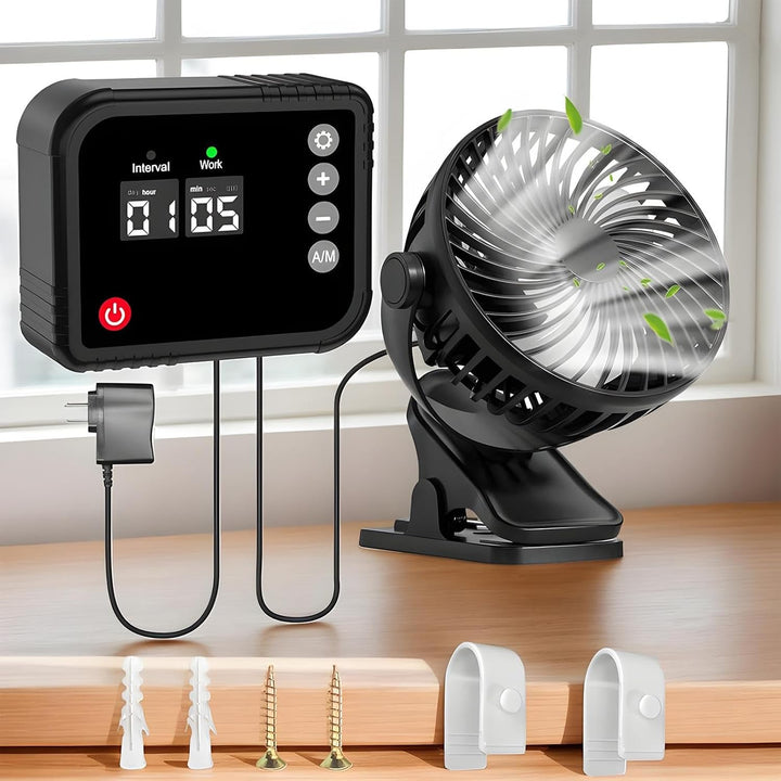 Ventilator für Pflanzen - 360° Rotierender Abluftventilator | Gewächshaus Abluftgerät,Für Badezimmer