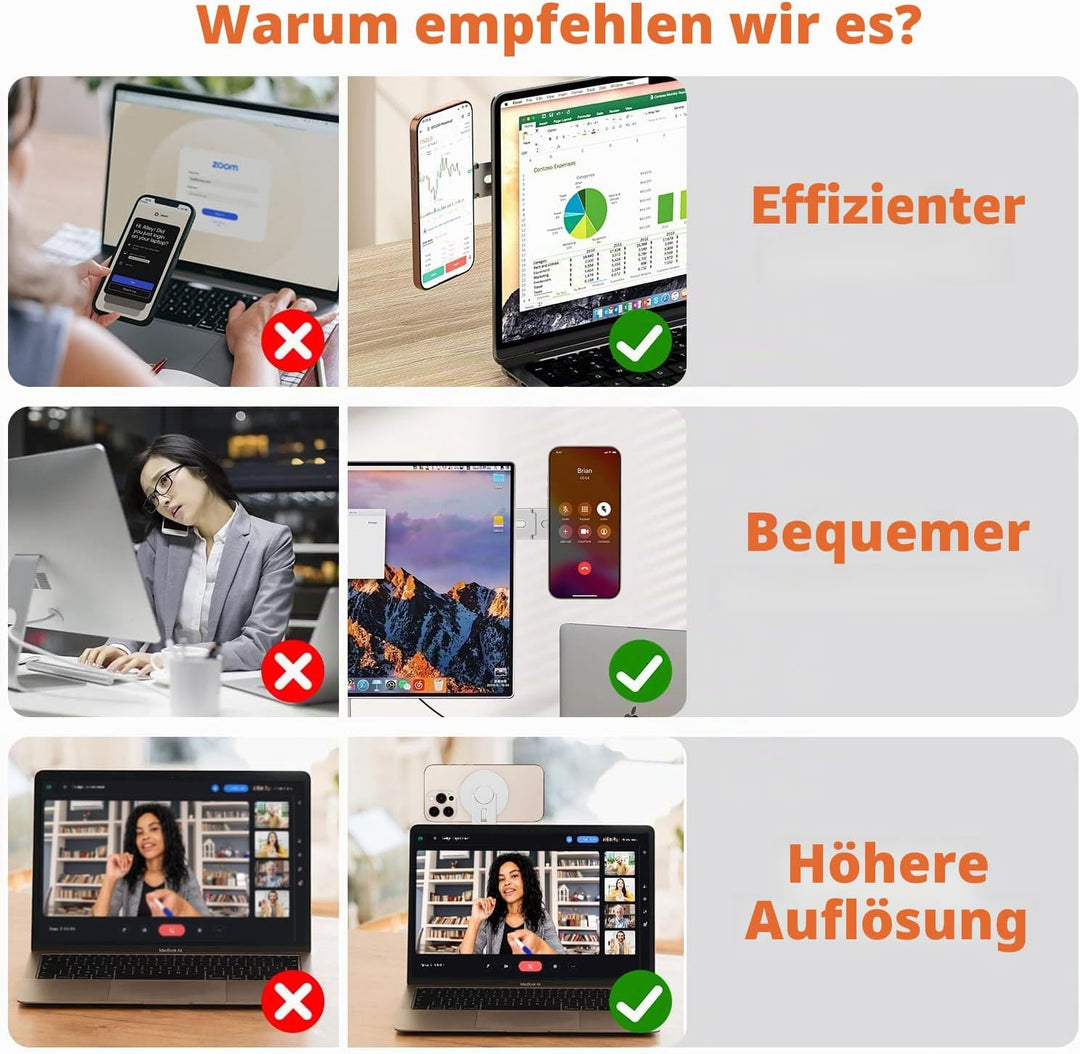 Magnetische Laptop Handy Ständer [110° Faltbar & 180° Einstellbare], Metall Handyhalterung Kompatibe