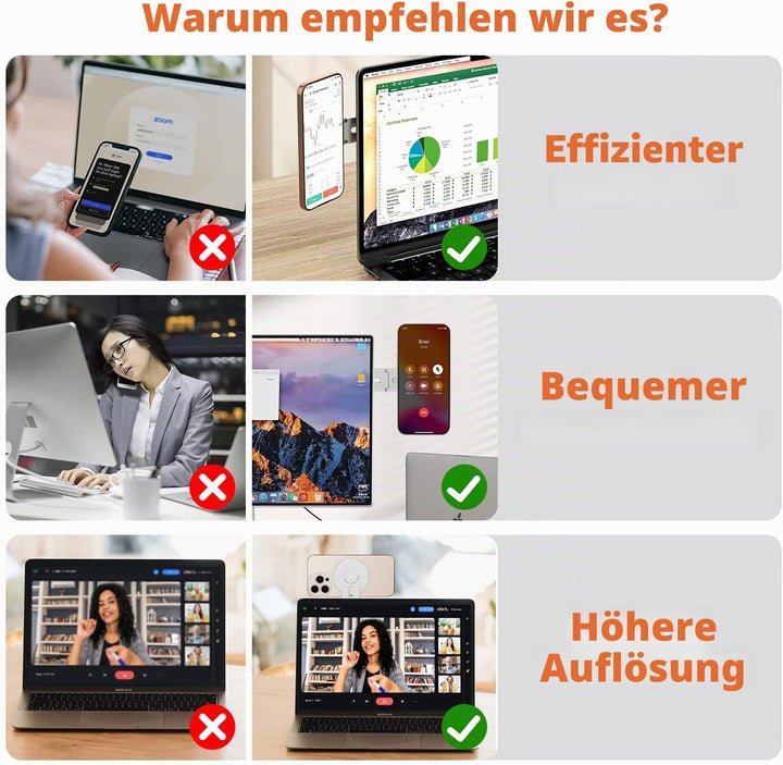 Magnetische Laptop Handy Ständer [110° Faltbar & 180° Einstellbare], Metall Handyhalterung Kompatibe