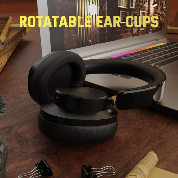 ATTACK SHARK G500 Kabelloser Kopfhörer mit Active Noise Cancelling, Over Ear Bluetooth Headset mit I