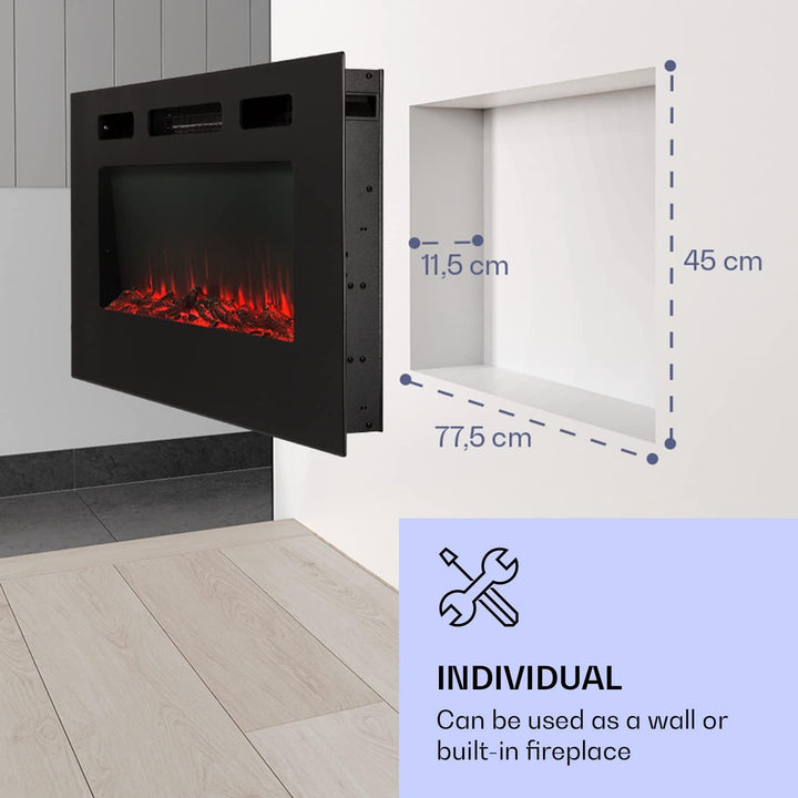 Klarstein Elektrokamin, Elektro Heizungen für Wohnzimmer & Innenräume, Elektrischer Kamin mit LED Fl