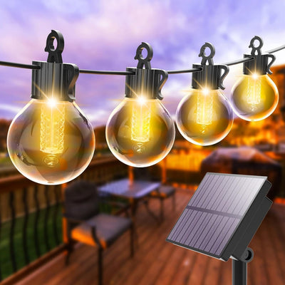 litogo Solar Lichterkette Aussen 13.6M, 27 G40 LED Glühbirnen Solar Lichterkette Aussen Wetterfest 4