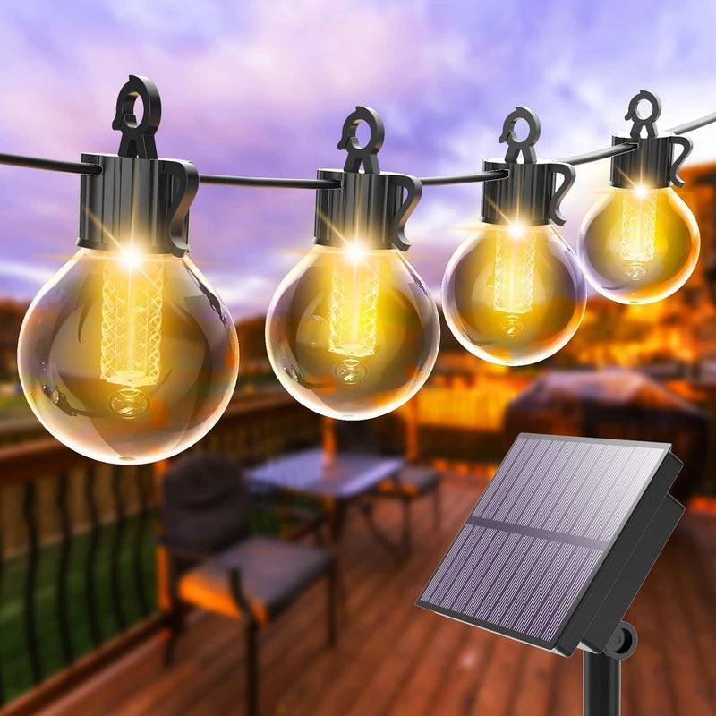 litogo Solar Lichterkette Aussen 13.6M, 27 G40 LED Glühbirnen Solar Lichterkette Aussen Wetterfest 4