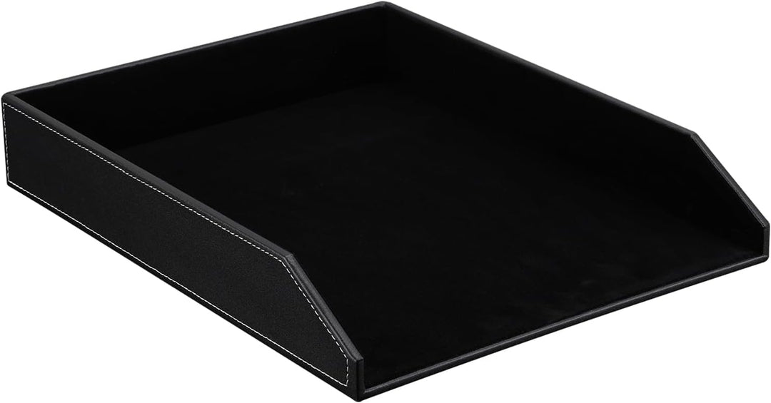 KINGFOM™ A4 Leder Briefablage (schwarz), schwarz