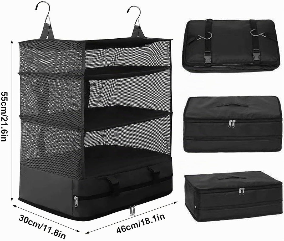Dokeno Hängend Koffer Organizer Set, Packing Cubes Faltbare mit Kosmetiktasche, Tragbarer Kleidertas