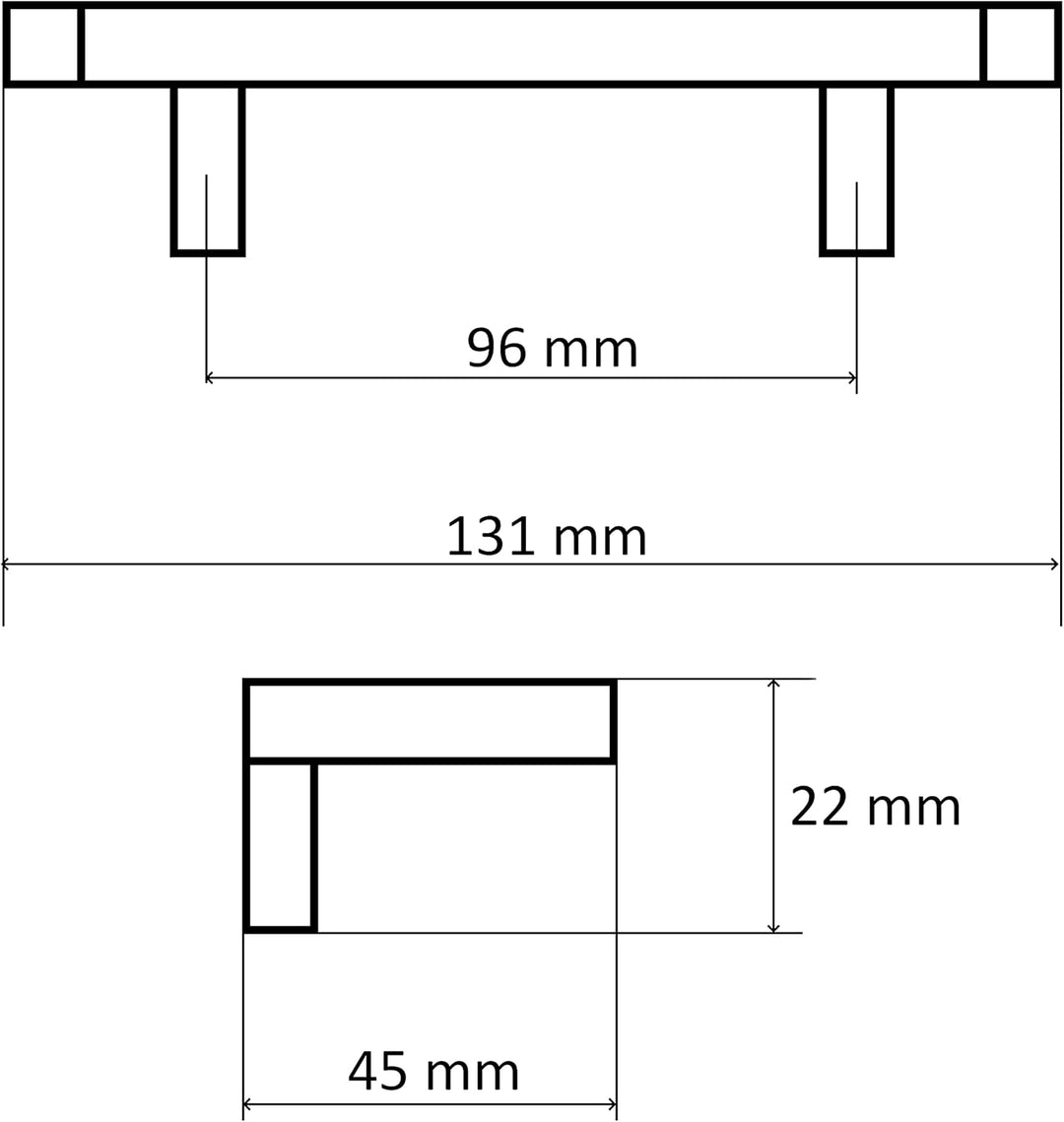 AERZETIX - C41681-2er-Set Möbelgriffe achsabstand 96 mm - für schrank wandschrank schublade einricht