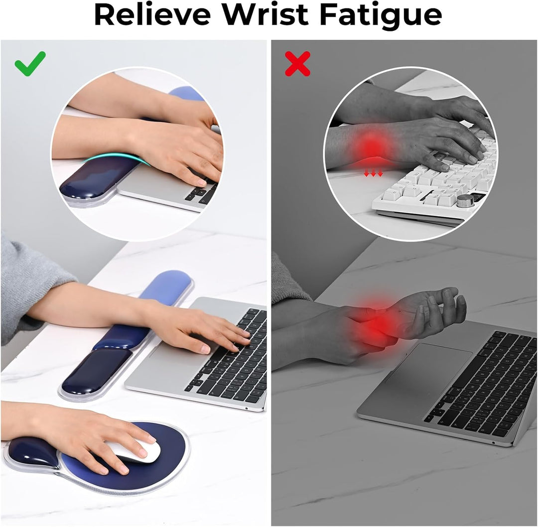 EooCoo Ergonomisches Mauspad mit Gel Handauflage + Handballenauflage Tastatur Satz, Gaming Mousepad