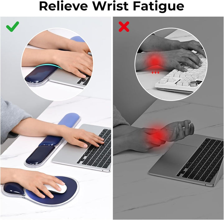 EooCoo Ergonomisches Mauspad mit Gel Handauflage + Handballenauflage Tastatur Satz, Gaming Mousepad