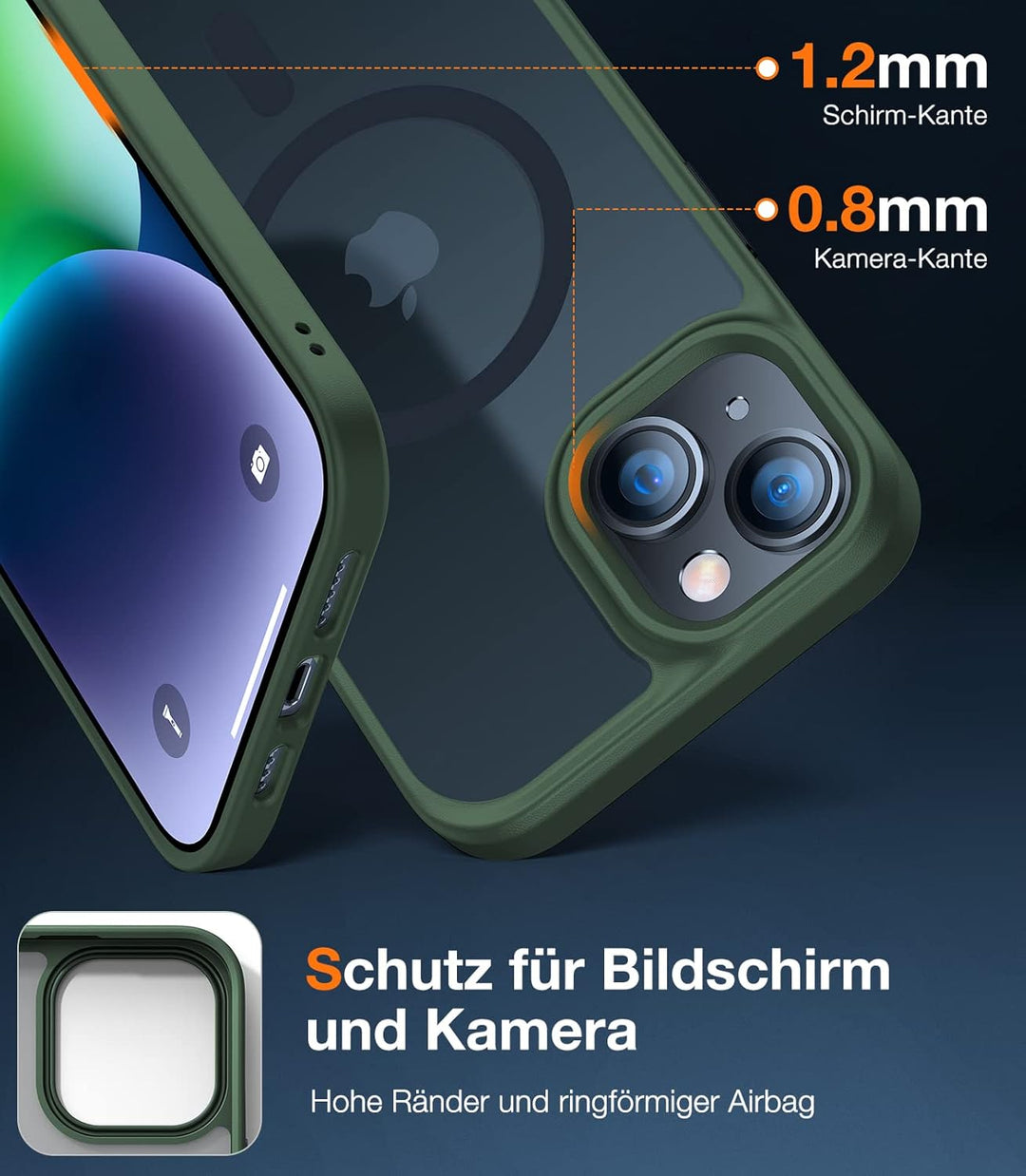 TORRAS Speziell für iPhone 13 Hülle für Magsafe (Militärschutz) (Starke Magnetische Adsorption) Schu