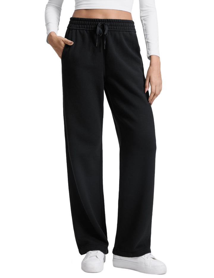 CRZ YOGA Damen Jogginghose Gefütterte Baumwolle Hohe Taille Joggers Soft Freizeithose Winter Lounge