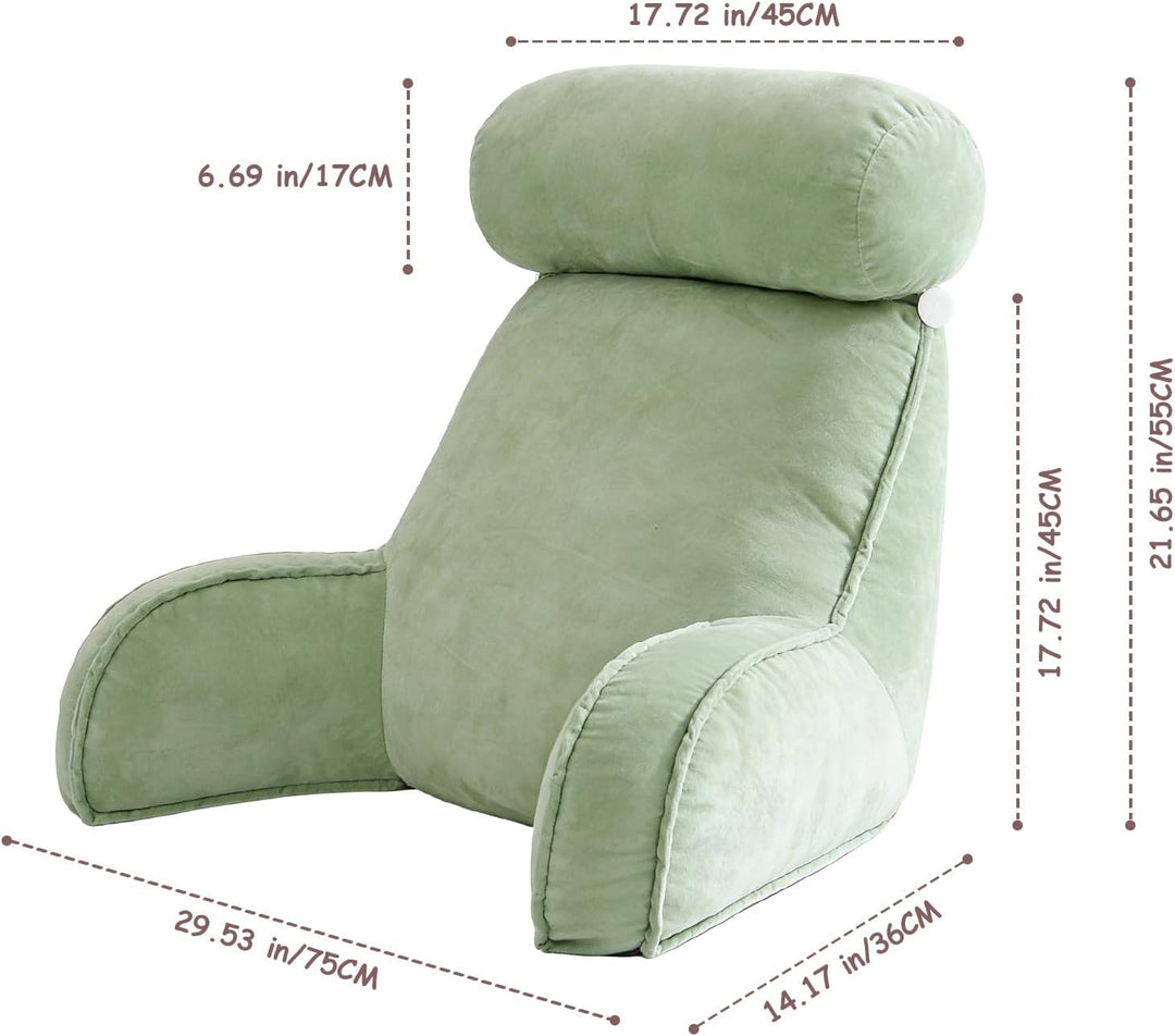 Extra Grosses Lesekissen mit Abnehmbarer Hülle, Ergonomisches Rückenstützkissen für Bett/Sofa, Gefül
