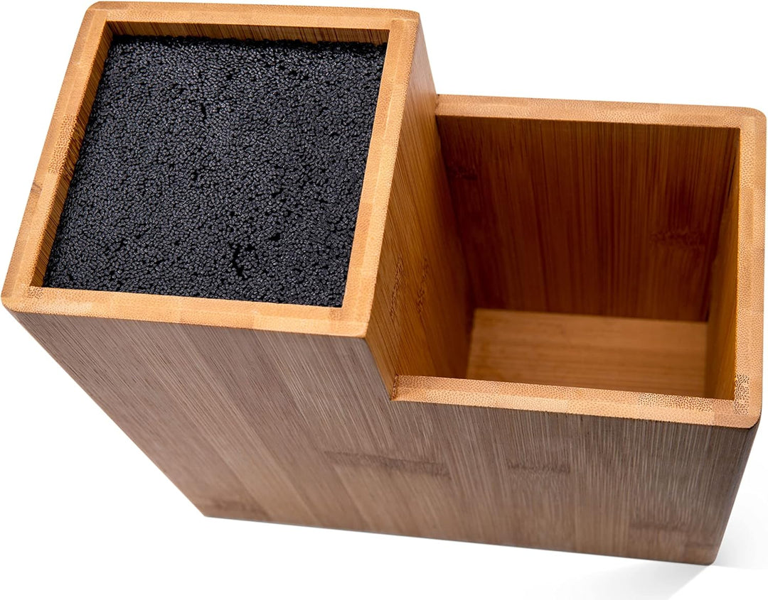 Presar Bambus Messerblock ohne Messer - Holz Messerhalter & Organizer für Küchenmesser, Besteck, Koc