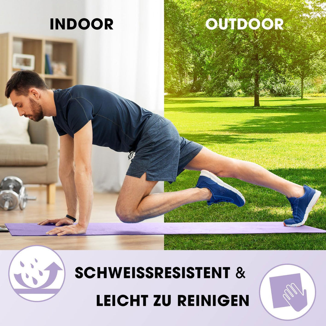 #DoYourFitness Fitnessmatte rutschfest | 183x61cm oder XXL 190x100cm | 0,8-2cm hoch | Gelenkschonend