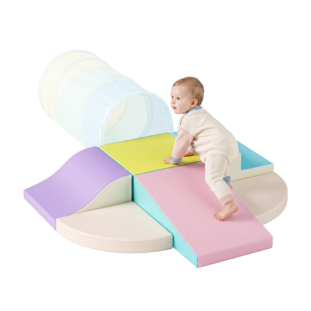 6er Soft Play Corner Climber Set,Motorikspielzeug für Babys & Kleinkinder,Schaumstoff Kletterbaustei