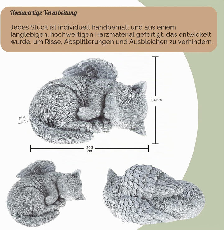 Pure Garden Gedenkstein für Katzen, friedliches schlafendes Kätzchen, Engelsstatue für Garten, Geden