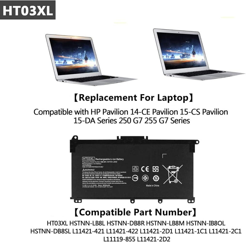 AKKEE HT03XL L11119-855 Laptop Akku für HP Pavilion 14-CE 14-CF 14-DF 15-CS 15-DA 15-DB 15-DW 14-CE0