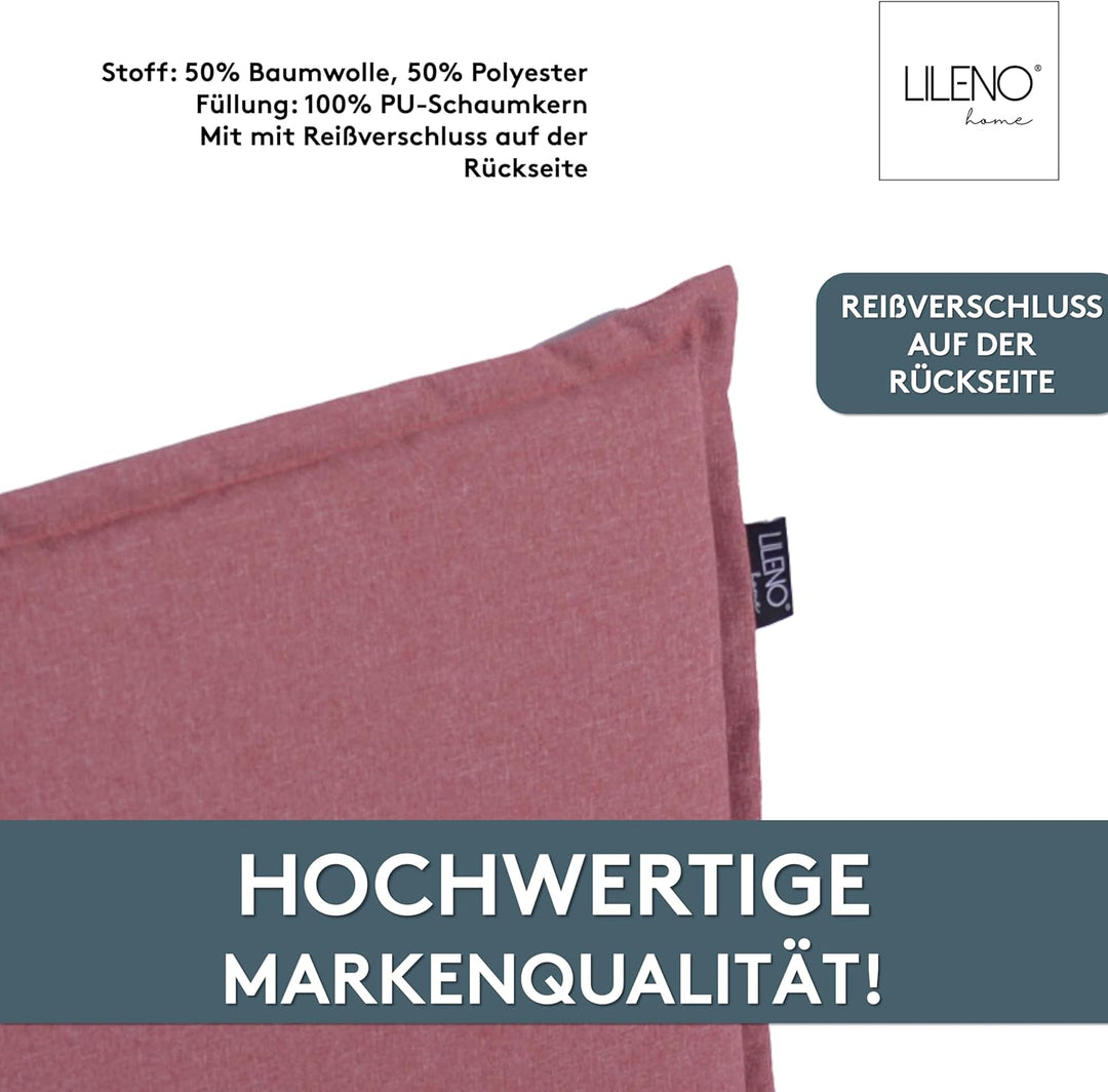 LILENO HOME Sonnenliege Auflage als [1er Set - Rollliege] in Rot - Gartenliegen Auflage perfekt für