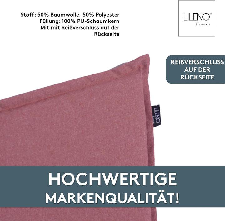 LILENO HOME Sonnenliege Auflage als [1er Set - Rollliege] in Rot - Gartenliegen Auflage perfekt für