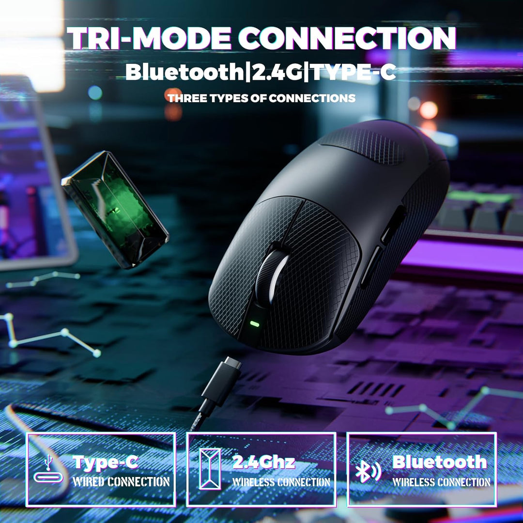 MAMBASNAKE X ATTACKSHARK X8ULTIMATE Kabellose Gaming-Maus&Grip Tape,PAW3950MAX Sensor,8K Abtastrate,