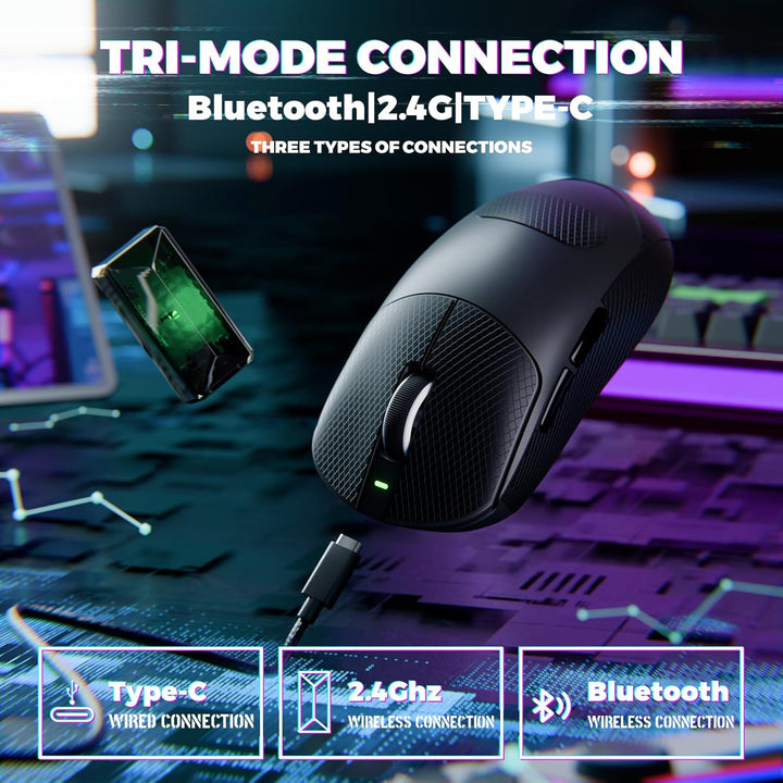 MAMBASNAKE X ATTACKSHARK X8ULTIMATE Kabellose Gaming-Maus&Grip Tape,PAW3950MAX Sensor,8K Abtastrate,