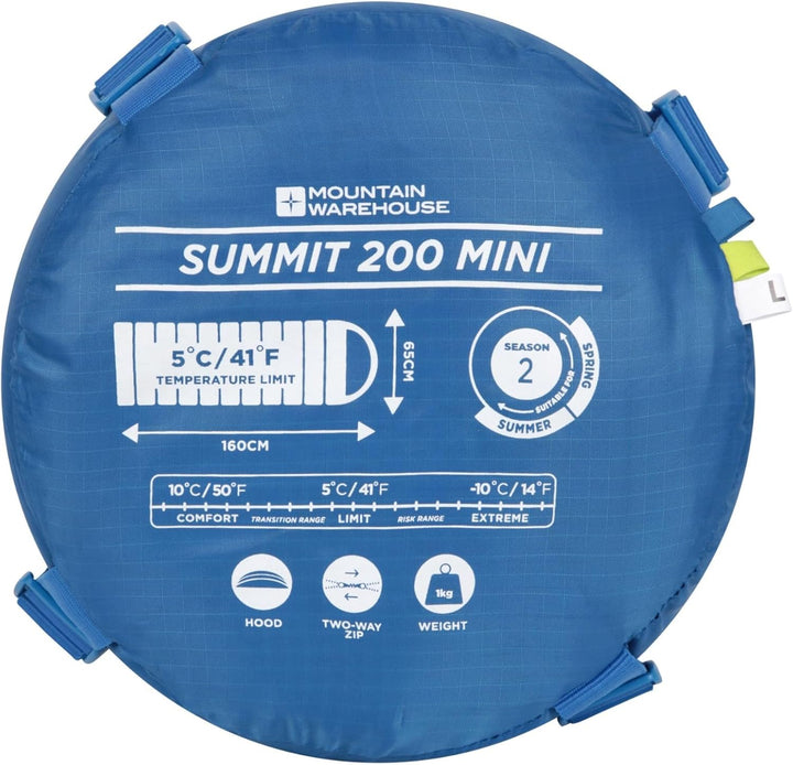 Mountain Warehouse Summit Rechteckiger Minischlafsack - Leichter Kinderschlafsack, Innentasche in Br
