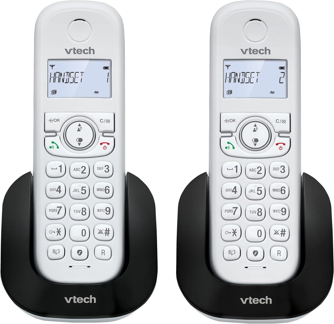 (Französische Fassung) VTech CS1501 Schnurloses DECT-Telefon mit Zwei Mobilteilen, Anrufsperre, Anru