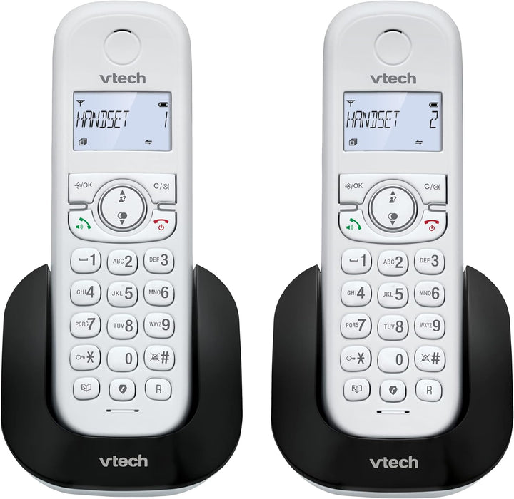 (Französische Fassung) VTech CS1501 Schnurloses DECT-Telefon mit Zwei Mobilteilen, Anrufsperre, Anru