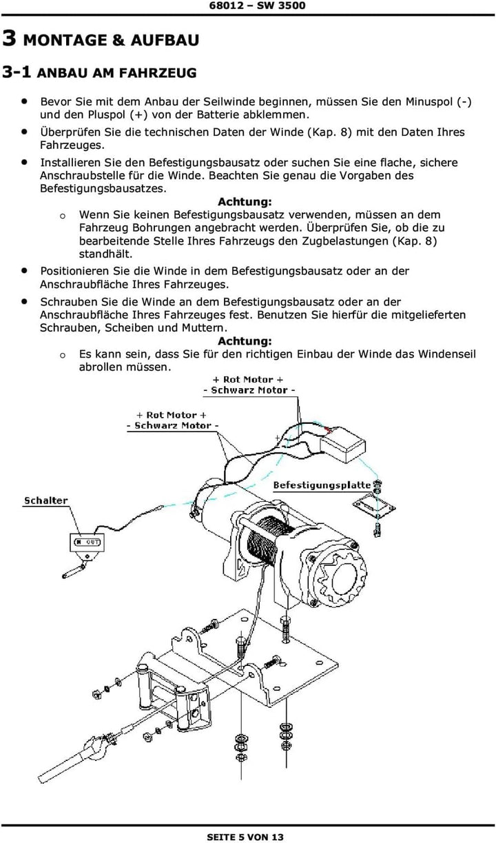 DEMA Elektrowinde elektrische Seilwinde Winde Seilzug Elektroseilzug 12V 1,6t / 3,2t
