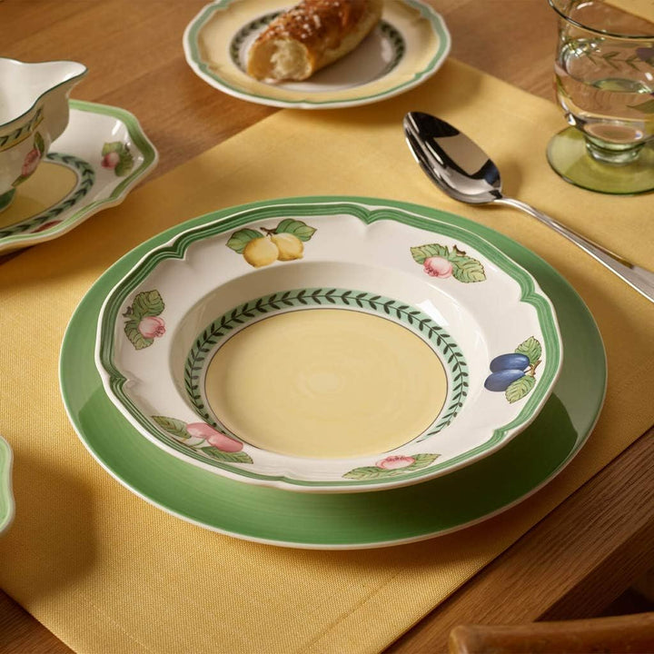 Villeroy &amp; Boch - French Garden Fleurence Suppenteller, 23 cm, Premium Porzellan, Weiss/Bunt 25 x 15