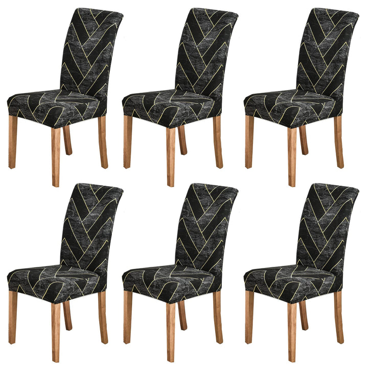 HZDHCLH Stuhlhussen 6er Set Stuhlbezüge Stretch abnehmbar, waschbar, Esszimmerstuhl-Schutzsitz für H