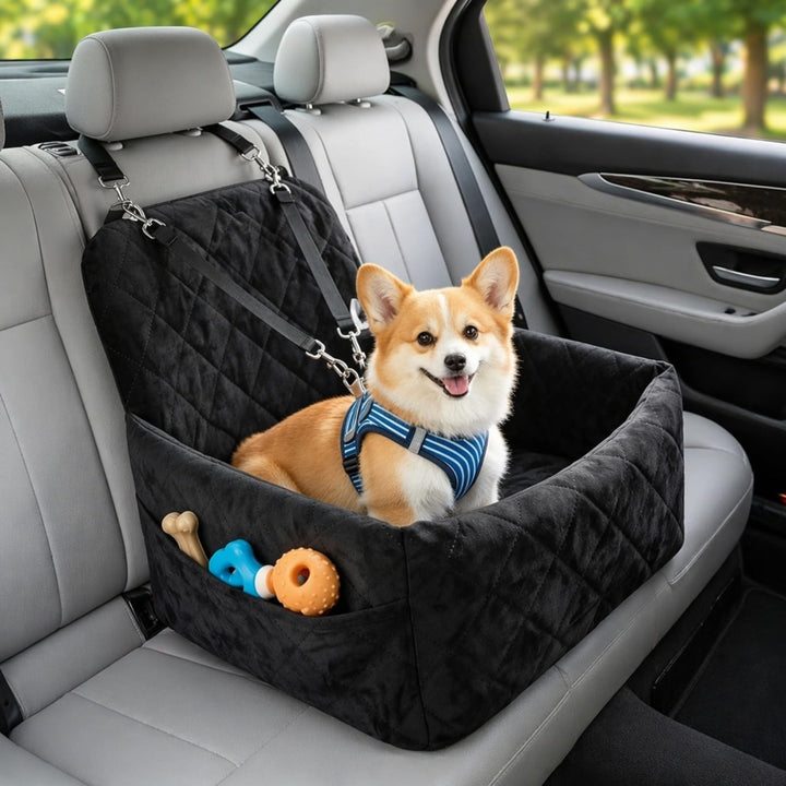 Autositz Hund für kleine Hunde, Hundesitz Memory-Schaum, Reise-Bett, abnehmbare und waschbare Sitzer