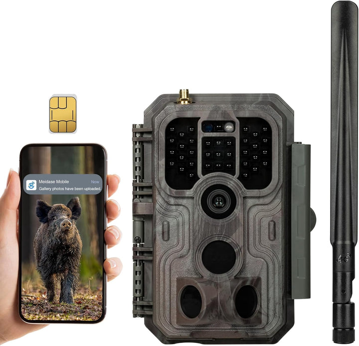 Meidase S950 4G LTE Wildkamera Handyübertragung App, Wildtierkamera mit Nachtsicht Bewegungsmelder,