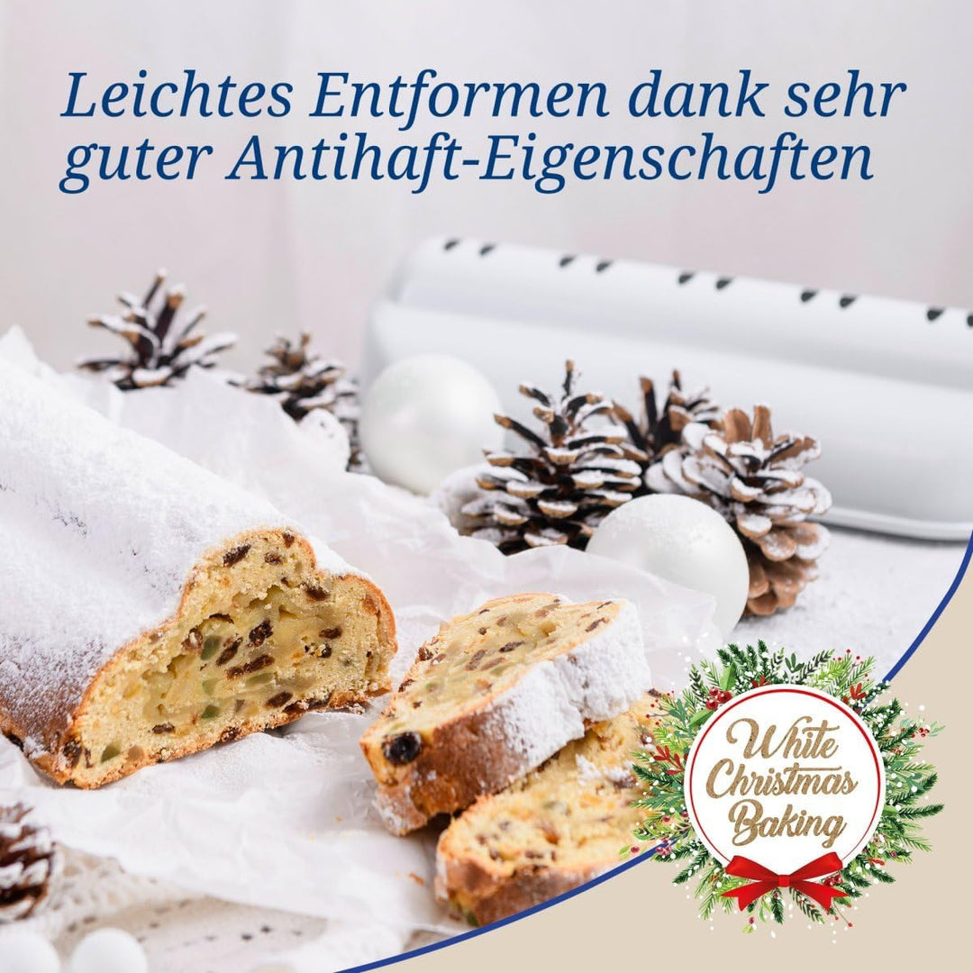 Dr. Oetker Christstollen Backform – Stollenbackform White Christmas Baking – Stollenform mit Antihaf