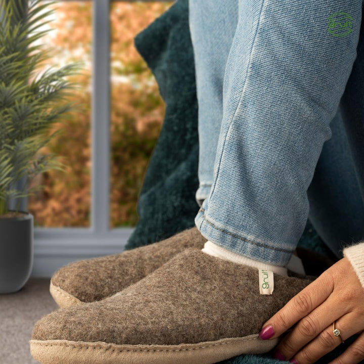 Grült Filzpantoffeln aus Wolle, Hausschuhe für Damen &amp; Herren, Kuschelig &amp; Cozy, Premiumqualität, Ru