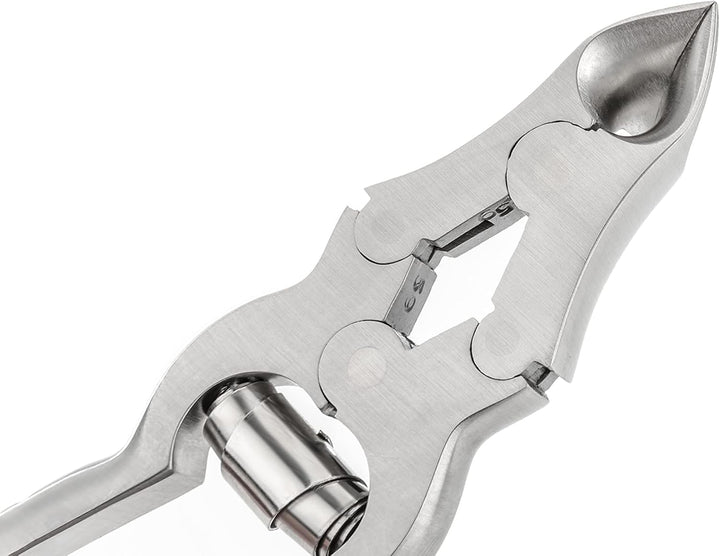 REMOS Pedikürzange mit Übersetzung für dicke Nägel, Schneide mit zwei Spitzen, Edelstahl, Länge 12cm