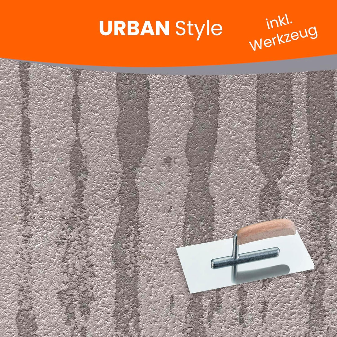 BEKATEQ Betonoptik in Betongrau 3kg, Urban Style Betonlook bis 7,5qm Betonspachtel inkl. Werkzeug, E