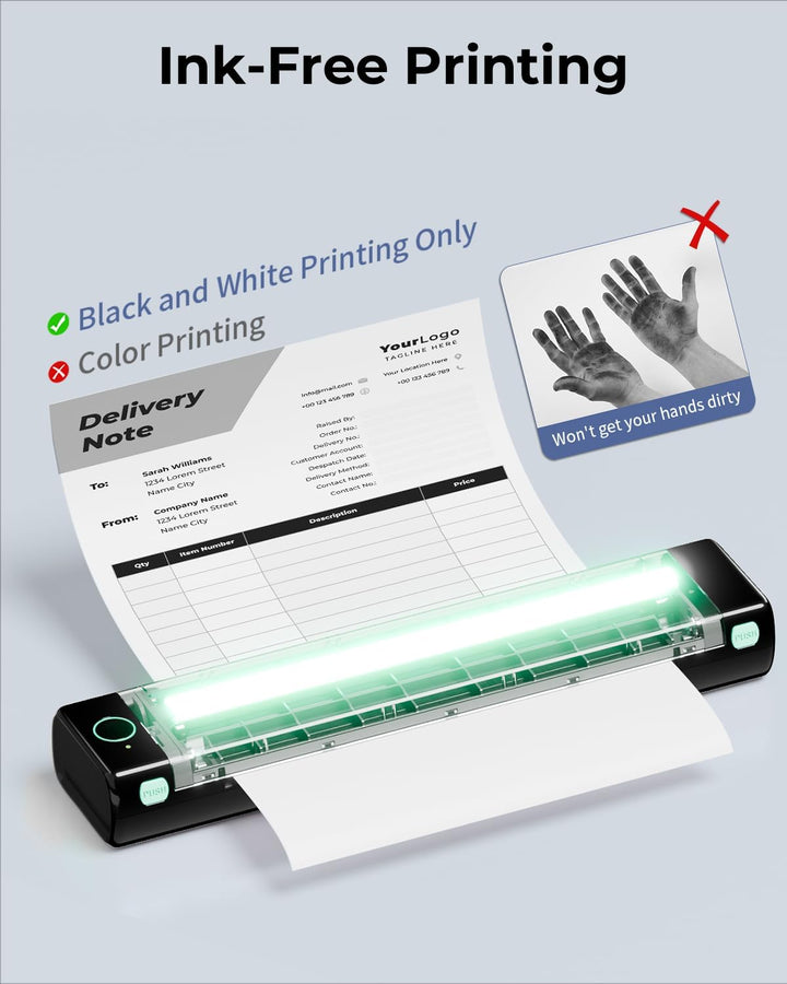 Phomemo M08F Mobiler Drucker A4 für Unterwegs Thermodrucker - Tragbarer Bluetooth Drucker für Den He